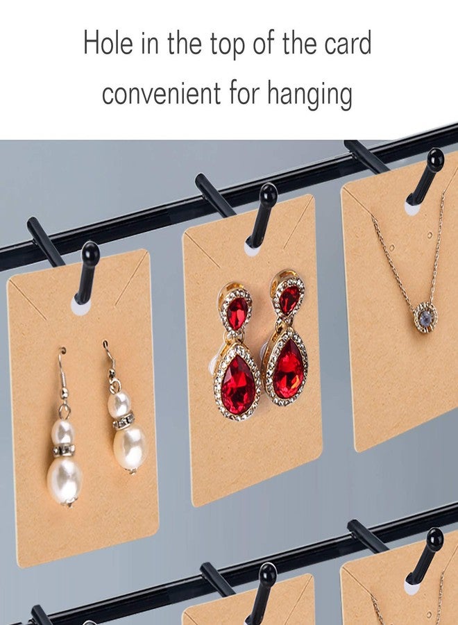 Zenomia Necklace Earring Display Cards Rectangle Hanging Dangle Holder Cardboard Tags for Jewelry Packing Ear Studs Storage DIY Accessories material (Kraft) 50pcs (4.3 x2.9inch) - Image 3